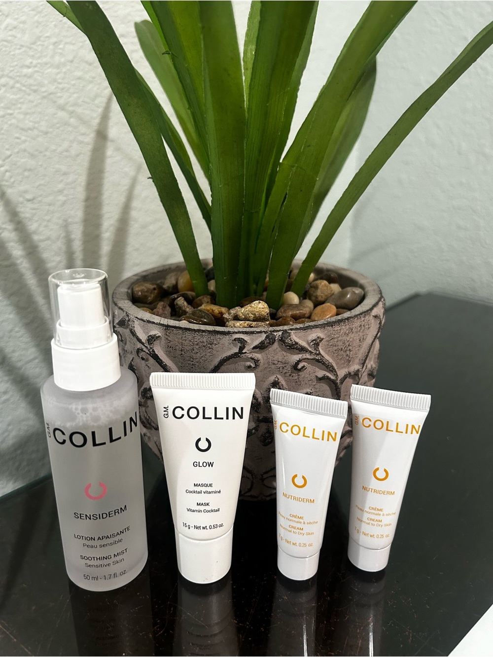 COLLIN Sensiderm & Glow Moisturizer Set& 2 travel size Nutriderm creams. NEW